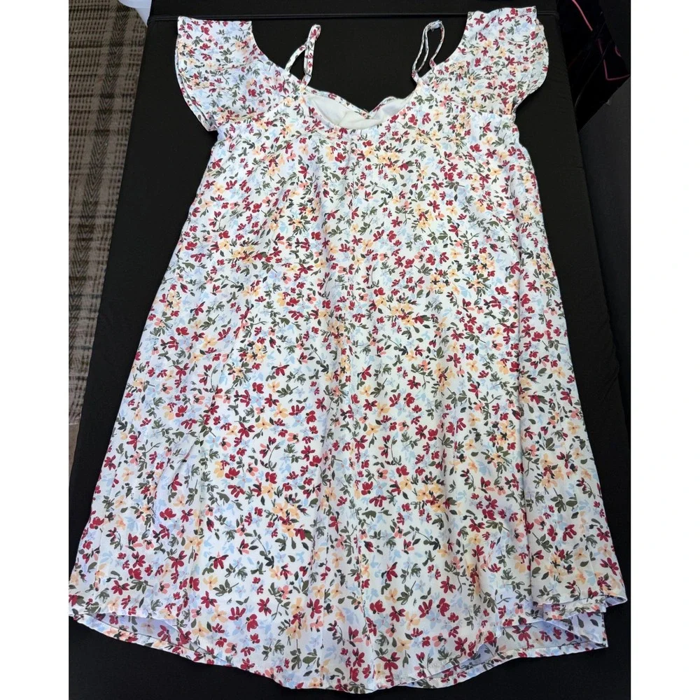 Abercrombie & Fitch Dress Small Floral Cold Shoulder Mini Boho Sun Cottagecore
